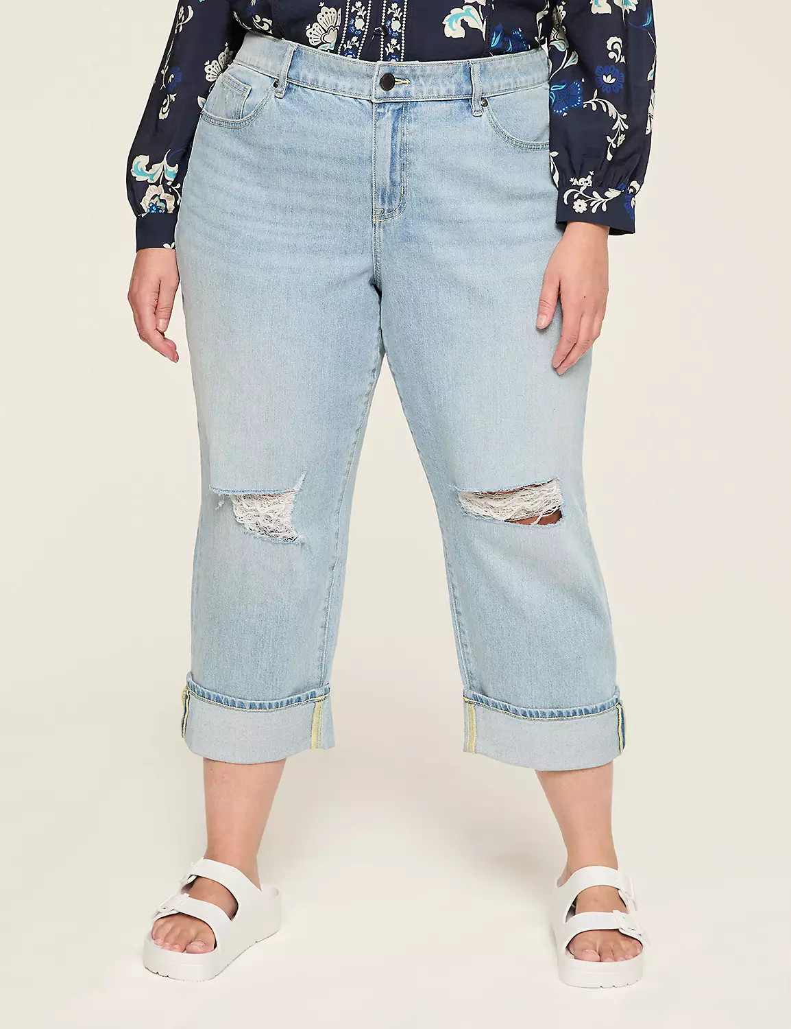 Boyfriend Fit Capri Jean | Lane Bryant (US)