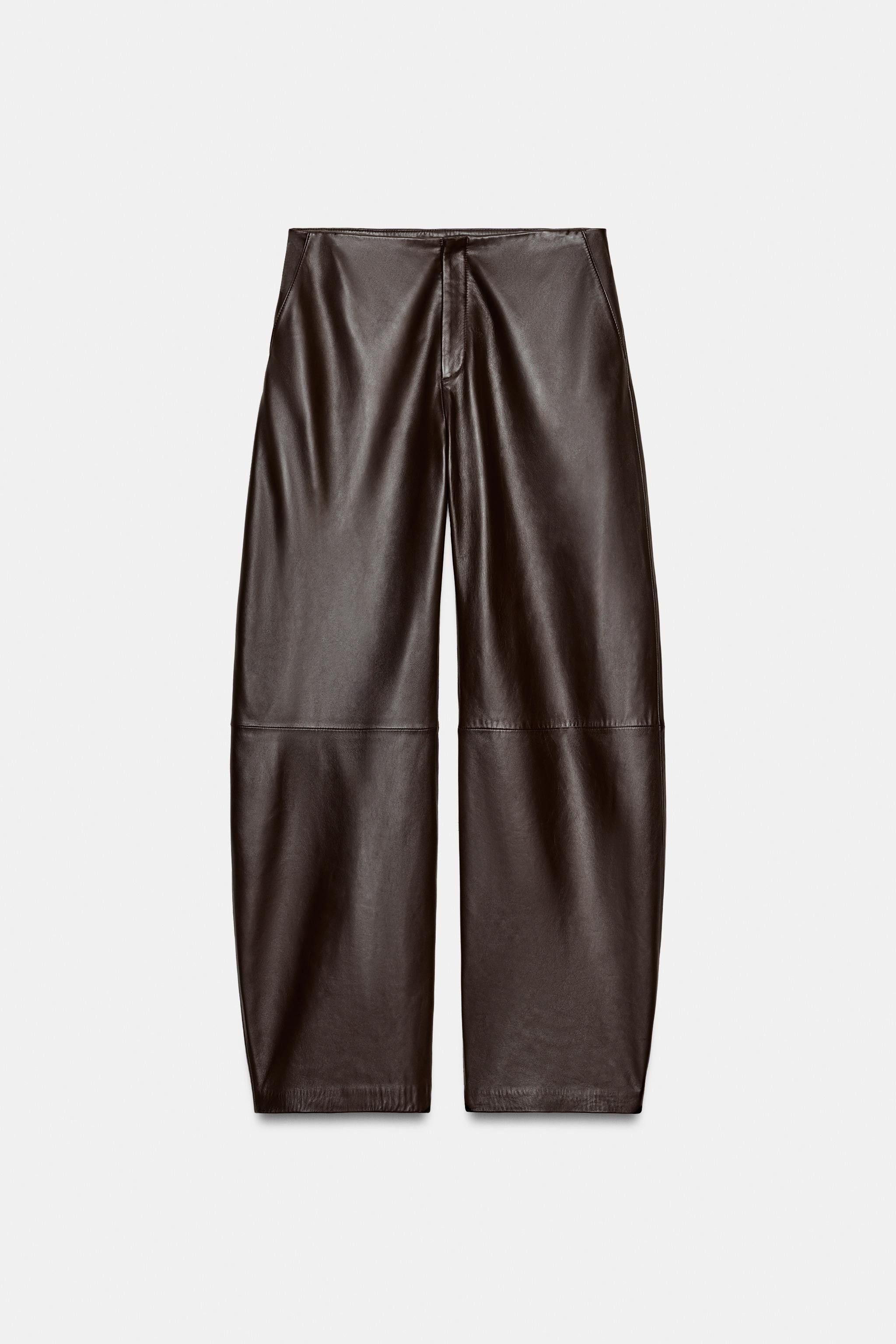 ZW COLLECTION 100% LEATHER BALLOON TROUSERS | Zara UK