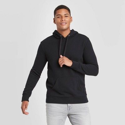 Men's Regular Fit Fleece Pullover Hoodie - Goodfellow & Co™ Black | Target