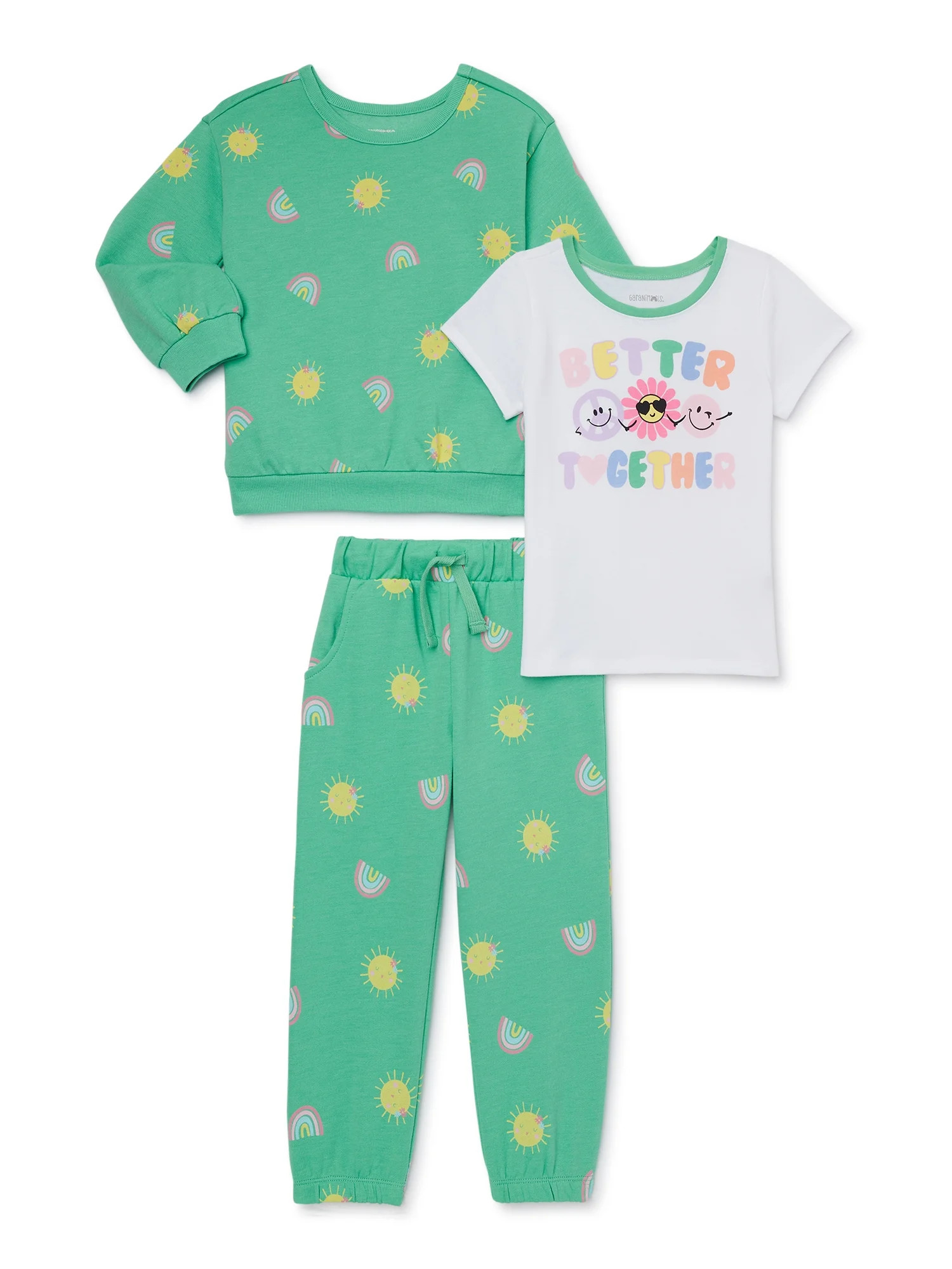 Garanimals Toddler Girls Fleece Outfit Set, 3-Piece, Sizes 18M-5T | Walmart (US)