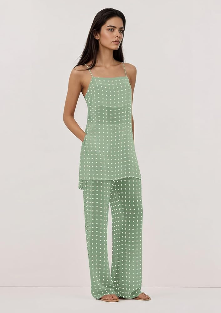 calbatic Polka Dot 2 Piece Sets for Women Summer Camisole and Pants Lounge Sets Vacation Resort T... | Amazon (US)