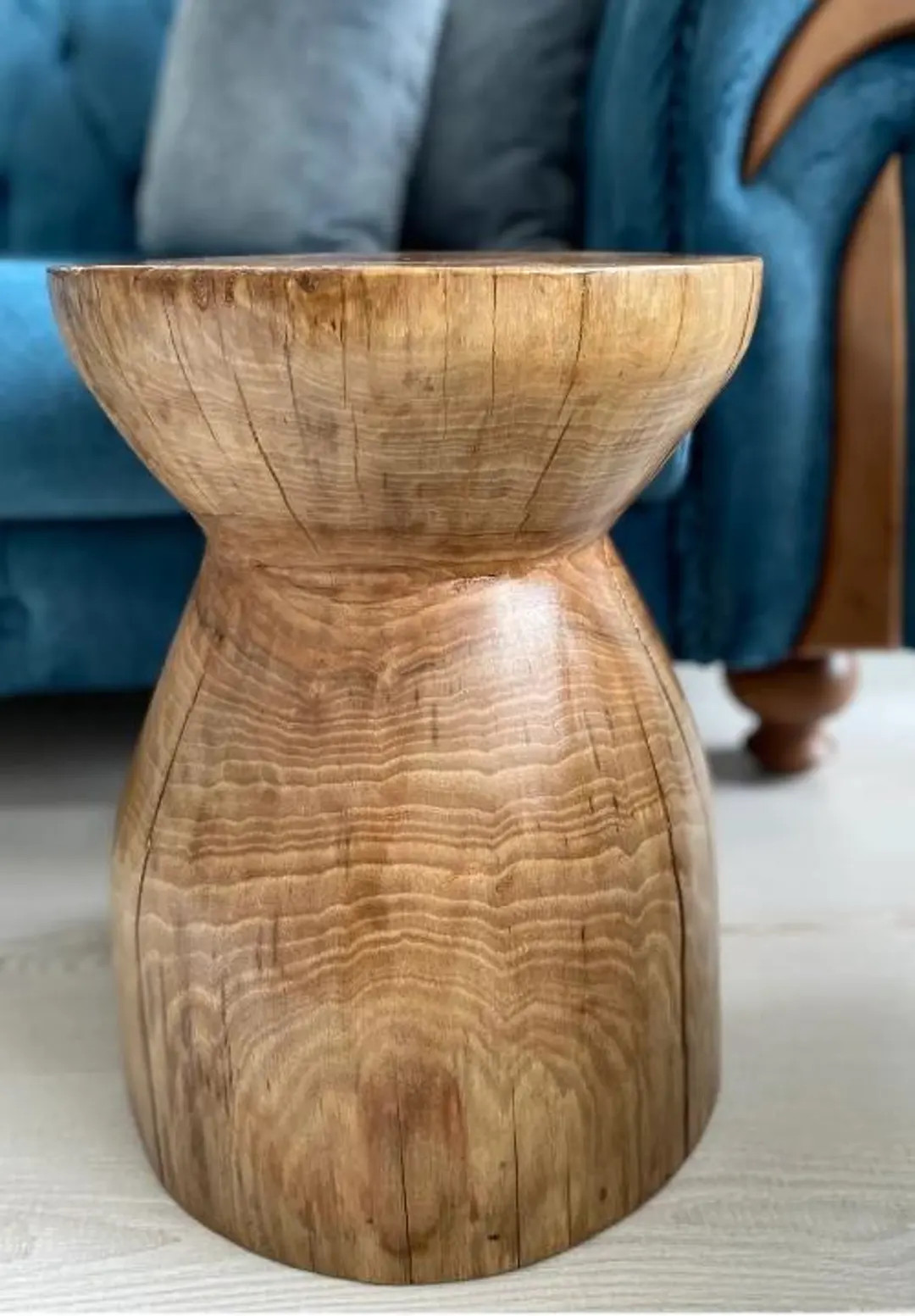 Rustic Wooden Side Table – Handcrafted Natural Wood Accent - Etsy | Etsy (US)