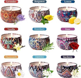 9 Pack Scented Candles Gift Set for Women,Aroma Candles Set for Home Scented,Bath Spa Candles,145... | Amazon (US)