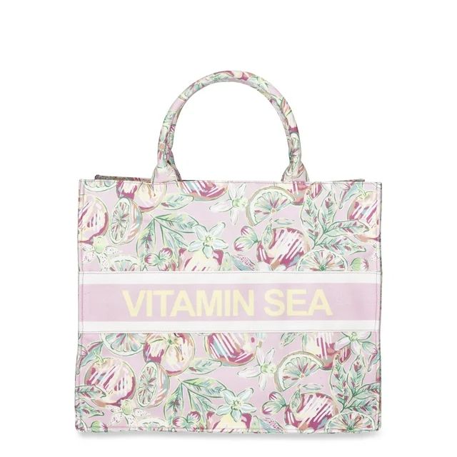 London Fog Women's Vitamin Sea Canvas Tote Bag, Pink - Walmart.com | Walmart (US)