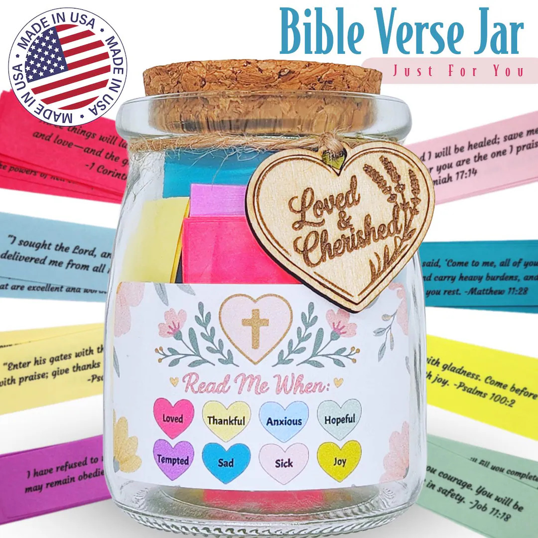 Bible Verse Jar, Christian Gift for Women, Christian Gift for Mom, Christian Gift for Sister–fa... | Etsy (US)