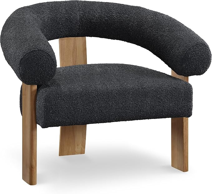 Meridian Furniture 496Black Winston Collection Mid-Century Modern Boucle Fabric Upholstered Accen... | Amazon (US)