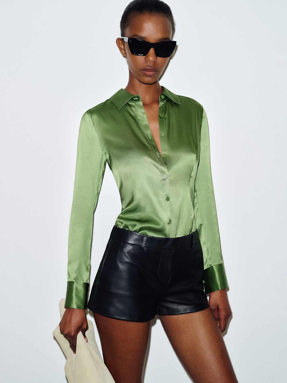 Raya Fitted Silk Shirt | Reformation (Global)