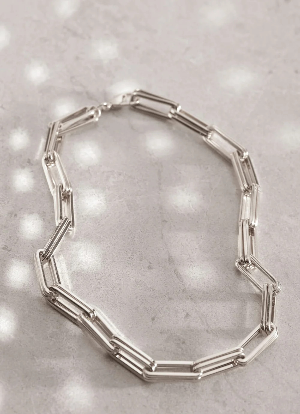 Silver Tone Square Link Necklace | Mint Velvet - ROW