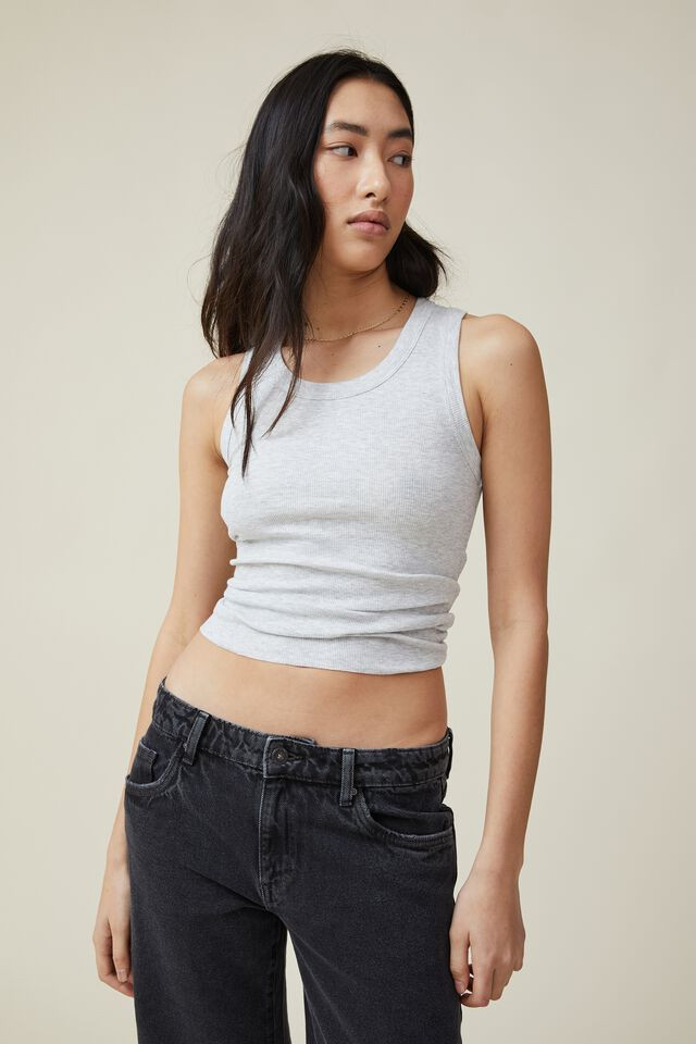 The One Organic Rib Scoop Tank | Cotton On (ANZ)