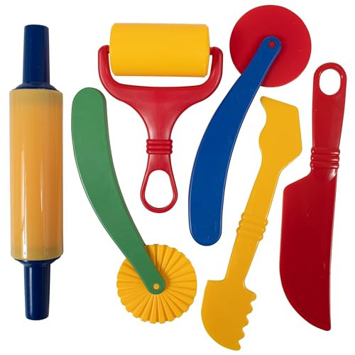 READY 2 LEARN Dough Tools | Set of 6 | Playdough Tool Set | Roll, Cut, Mold and Flatten | Art Supplies for Toddler Crafts | Amazon (US)