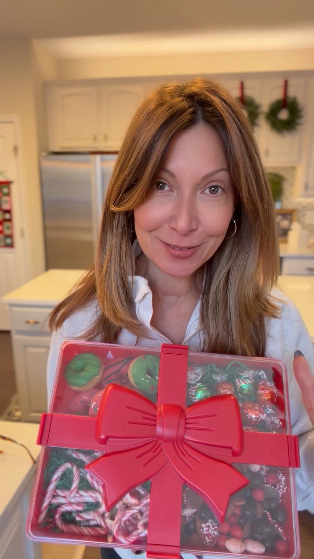 Christmas Gift Box Containers make the cutest gift presentation and storage container! Perfect for teacher gifts, hostess gifts, a holiday housewarming or even special delivery from the North Pole and Santa! Customize with homemade treats, store bought candies, stocking stuffers and gift cards. 

#LTKHoliday #LTKKids #LTKfoodie