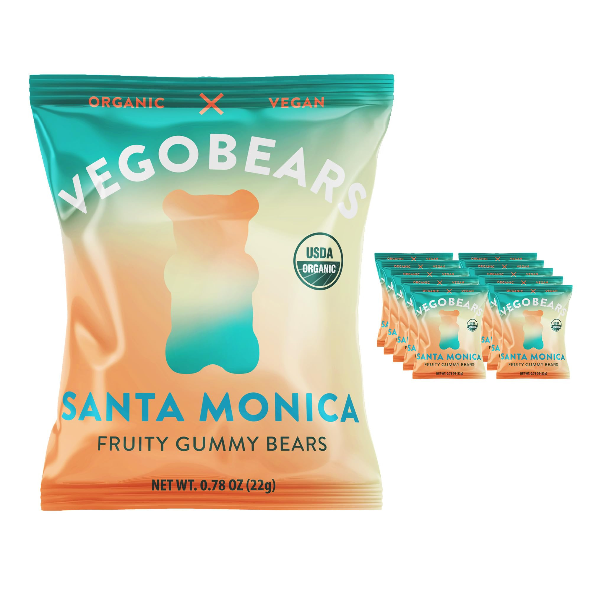 Candy People VegoBears Santa Monica Vegan Gummy Bears Snack Packs Organic Gummy Bears, Non-GMO, B... | Amazon (US)