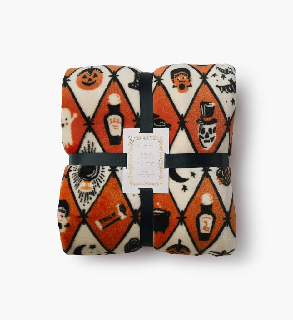 Fleece Blanket - Halloween Argyle | Rifle Paper Co.