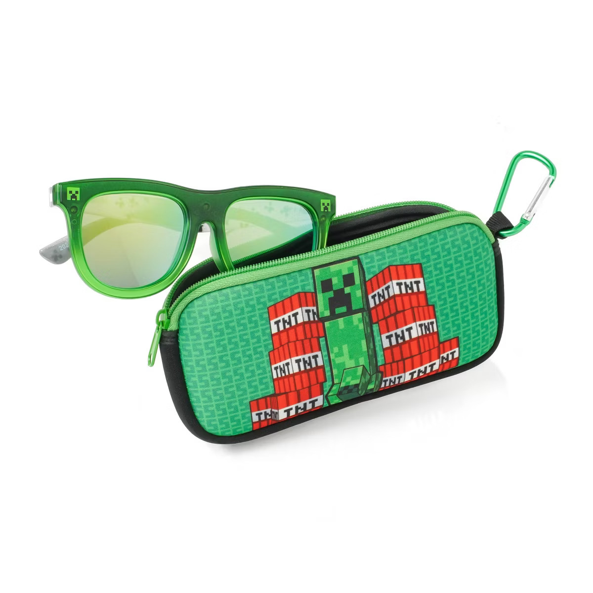 Boys' Minecraft Rectangle Sunglasses & Sunglass Case - Green | Target