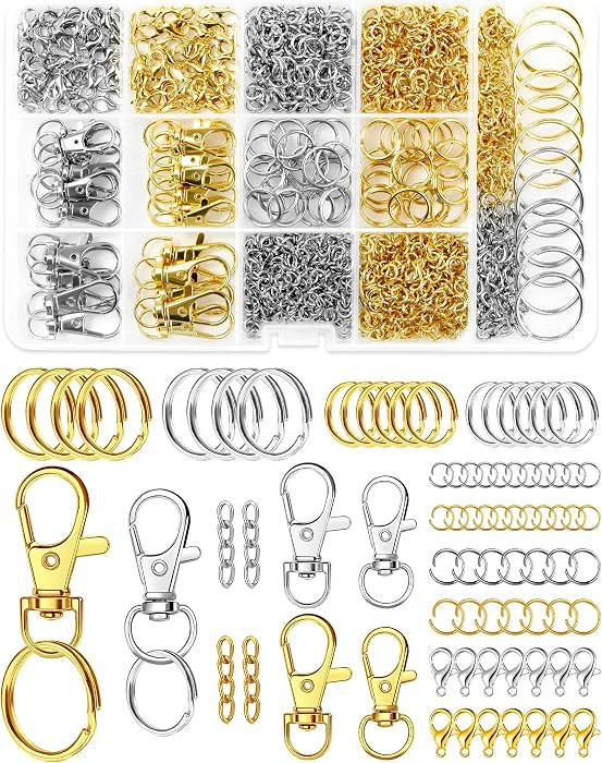 990PCS FIVEIZERO Keychain Making Kit - Keychain kit with Key Ring, Key Chain Clip, Lobster Claw C... | Amazon (US)