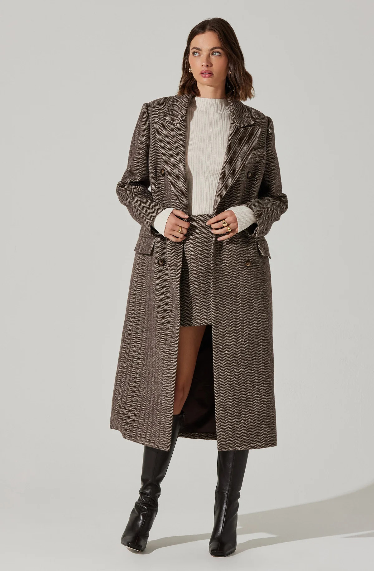 Morana Herringbone Coat | ASTR The Label (US)