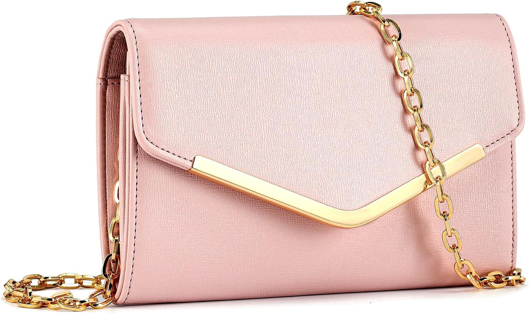 Clutch Purse Evening Bag for Women，Envelope Handbag With Detachable Chain | Amazon (CA)