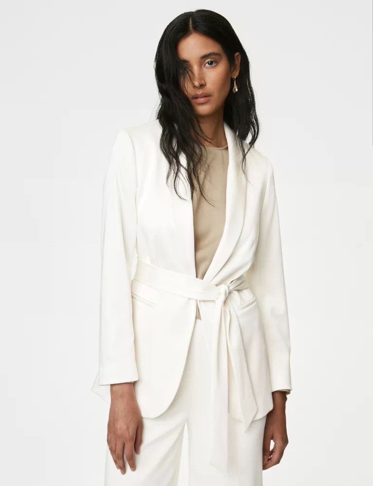 Satin Single Breasted Belted Blazer | Marks & Spencer (UK)