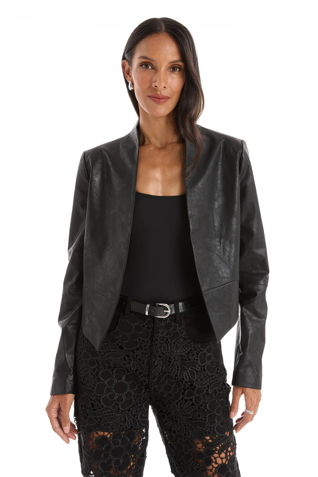 Yasmin Leather Jacket - Black | The Noli Shop