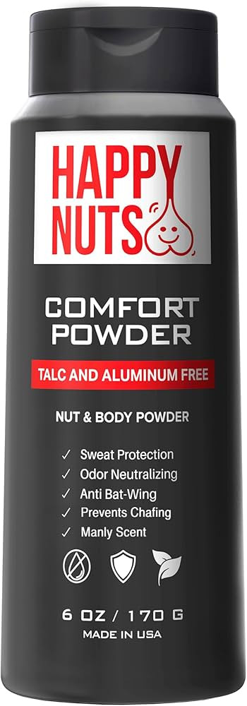 Happy Nuts Comfort Powder - Anti-Chafing, Sweat Defense & Odor Control for the Groin, Feet, and B... | Amazon (US)