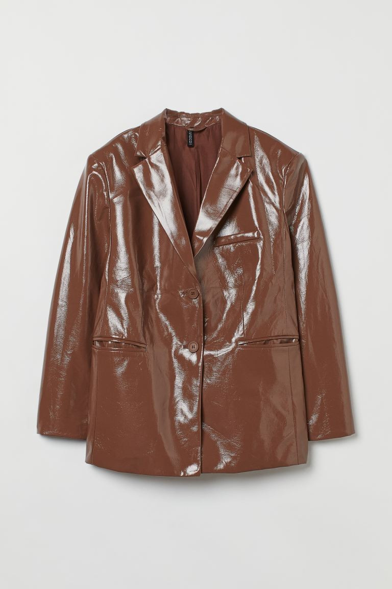 Faux Leather Jacket - Brown - Ladies | H&M US | H&M (US + CA)