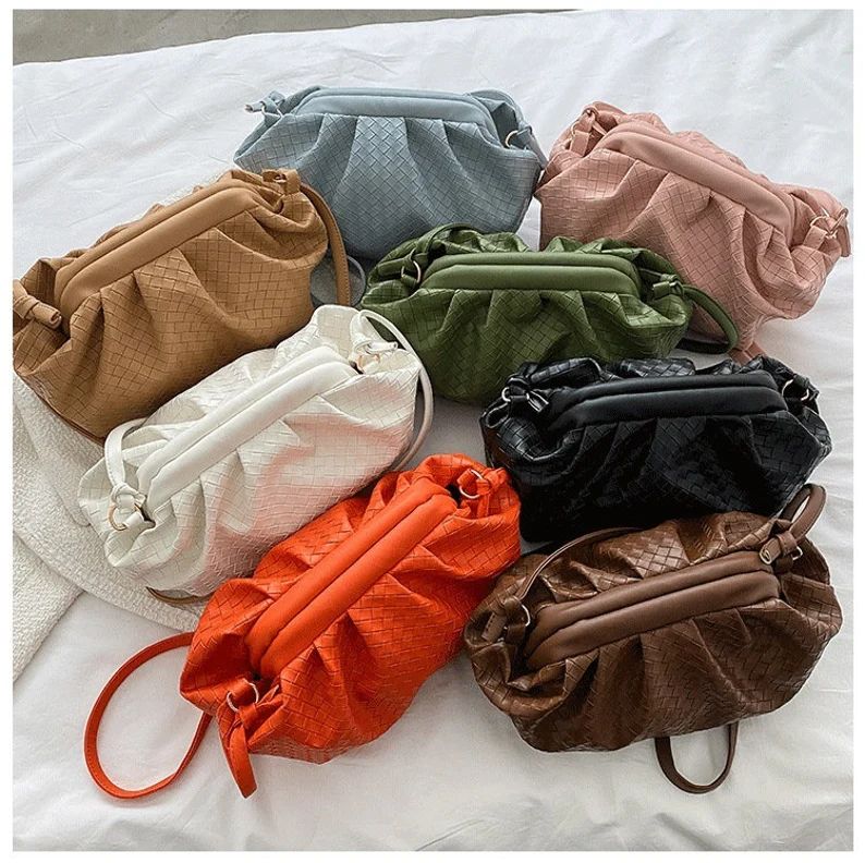 Woven Clutch Bag Women Soft Pu Leather Bag Dumpling Shoulder | Etsy | Etsy (US)