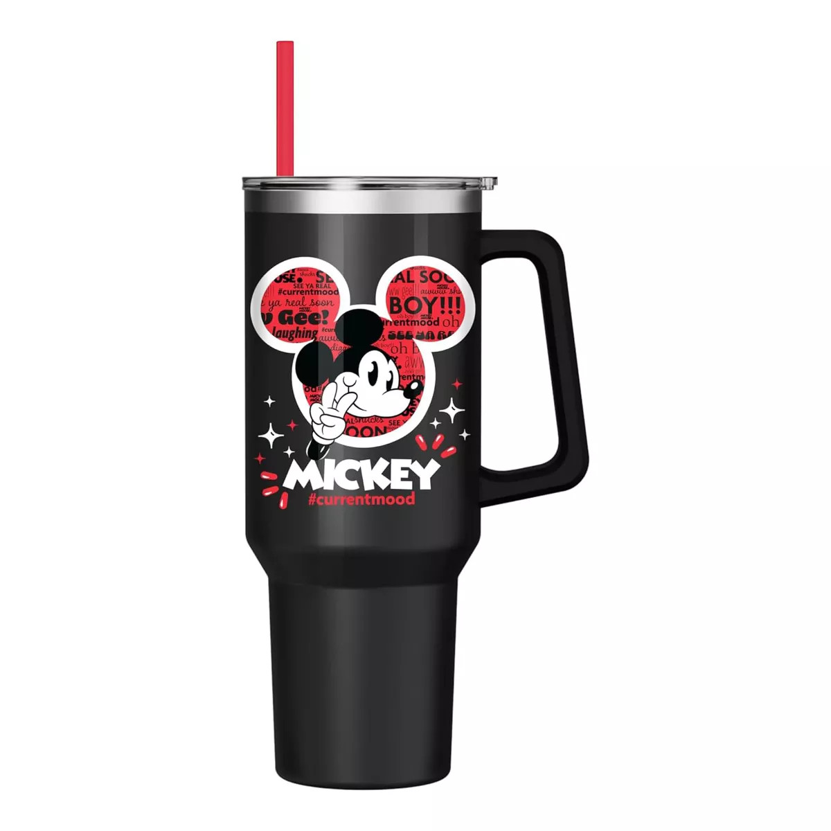 Silver Buffalo Disney Mickey Mouse "Current Mood" Stainless Steel Tumbler | Holds 40 Ounces | Target