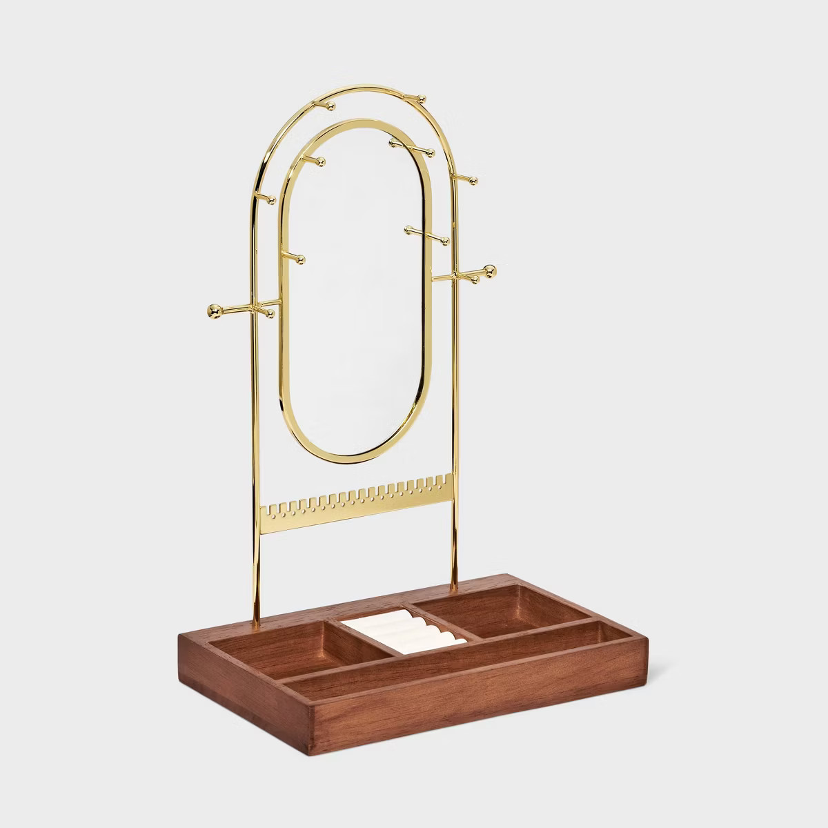 Oval Mirror Standing Jewelry Organizer - A New Day™ Brown/Gold | Target
