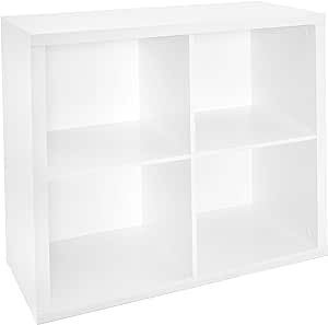 ClosetMaid 4 Cube Storage Shelf Organizer Bookshelf with Back Panel, Easy Assembly, Wood, White F... | Amazon (US)
