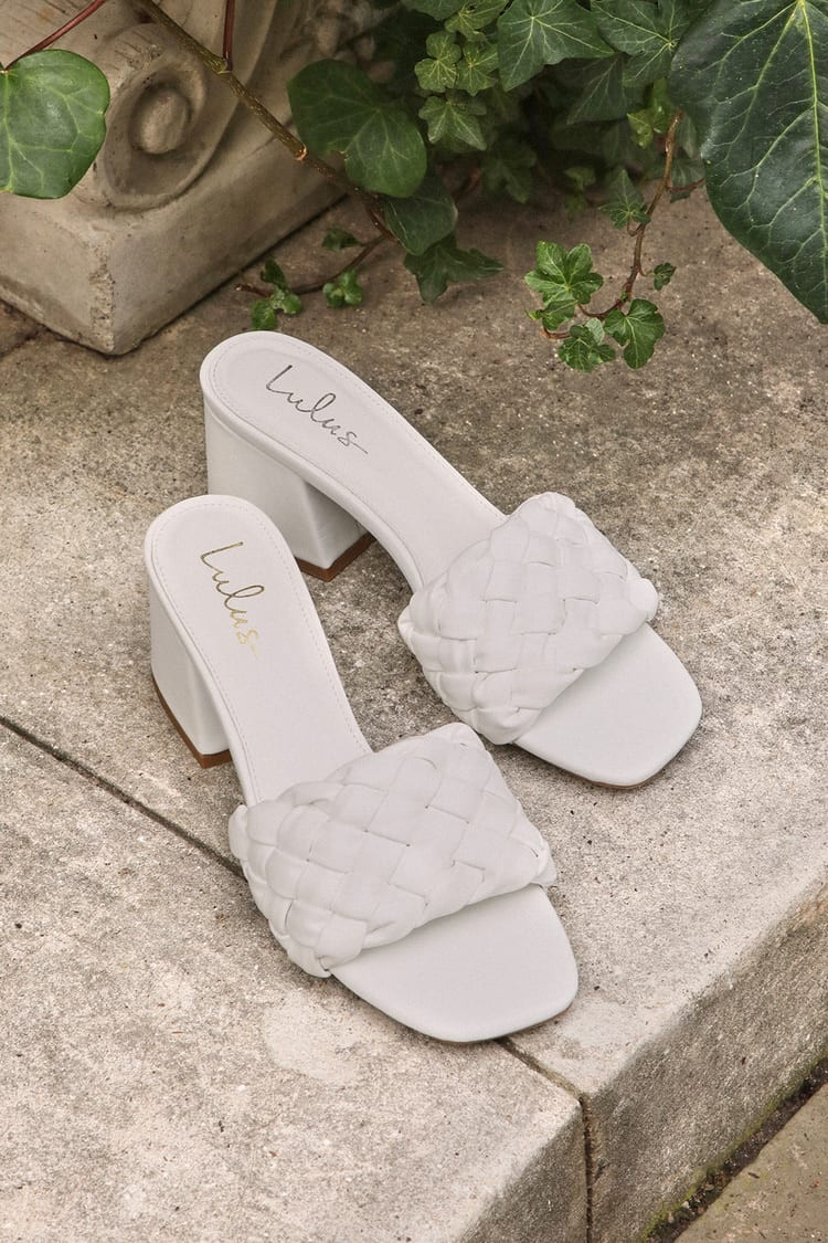 Katenn White Woven High Heel Sandals | Lulus (US)