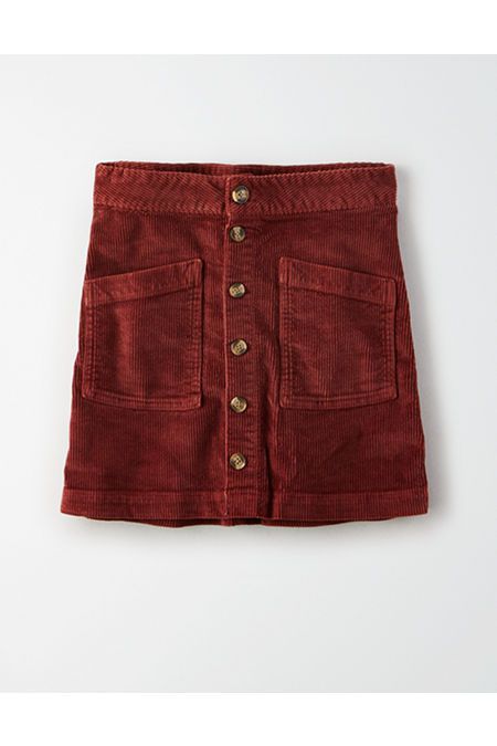 AE High-Waisted Corduroy A-Line Skirt Women's Brown 18 Short | American Eagle Outfitters (US & CA)