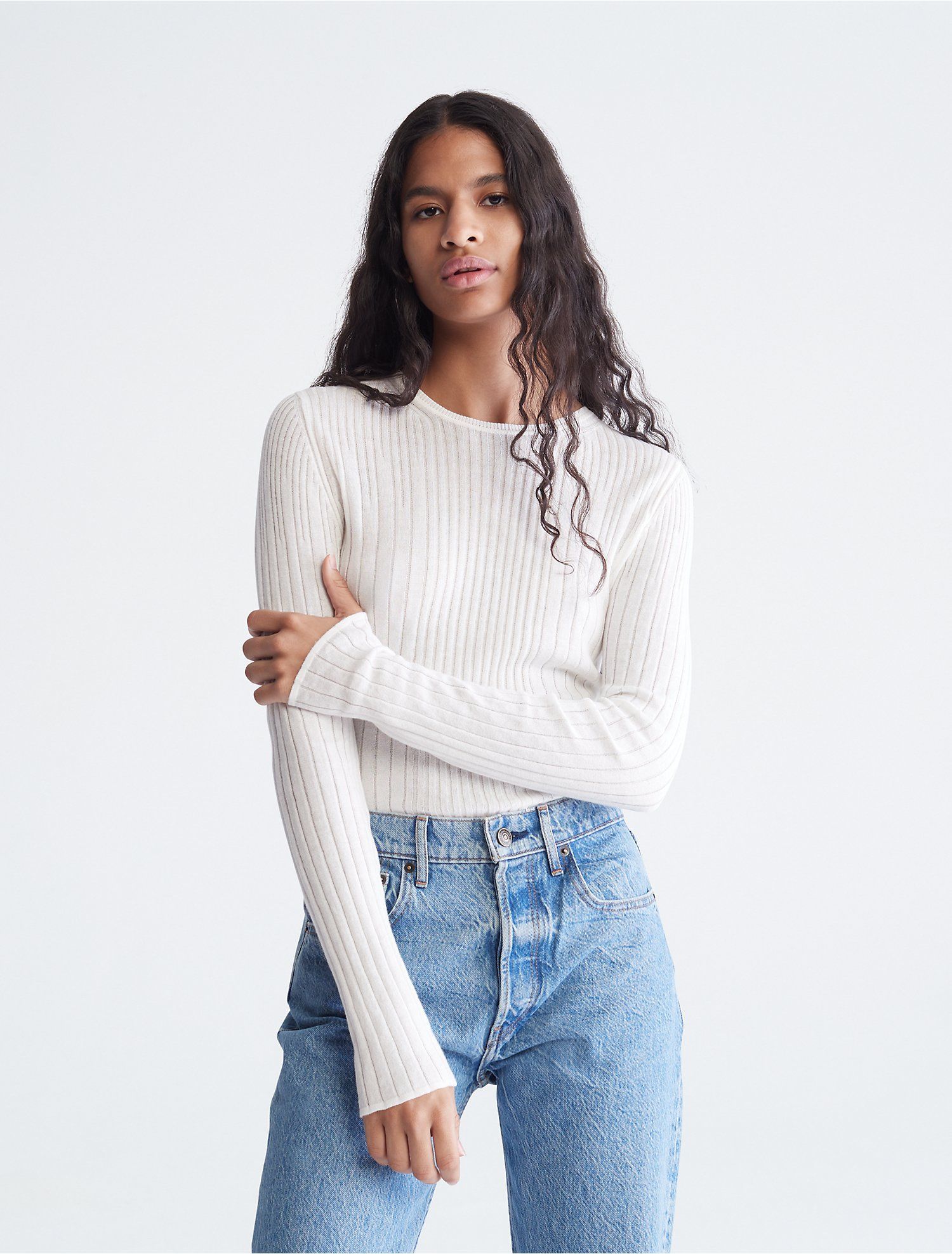 Khakis Supima Cotton Crewneck Sweater | Calvin Klein | Calvin Klein (US)