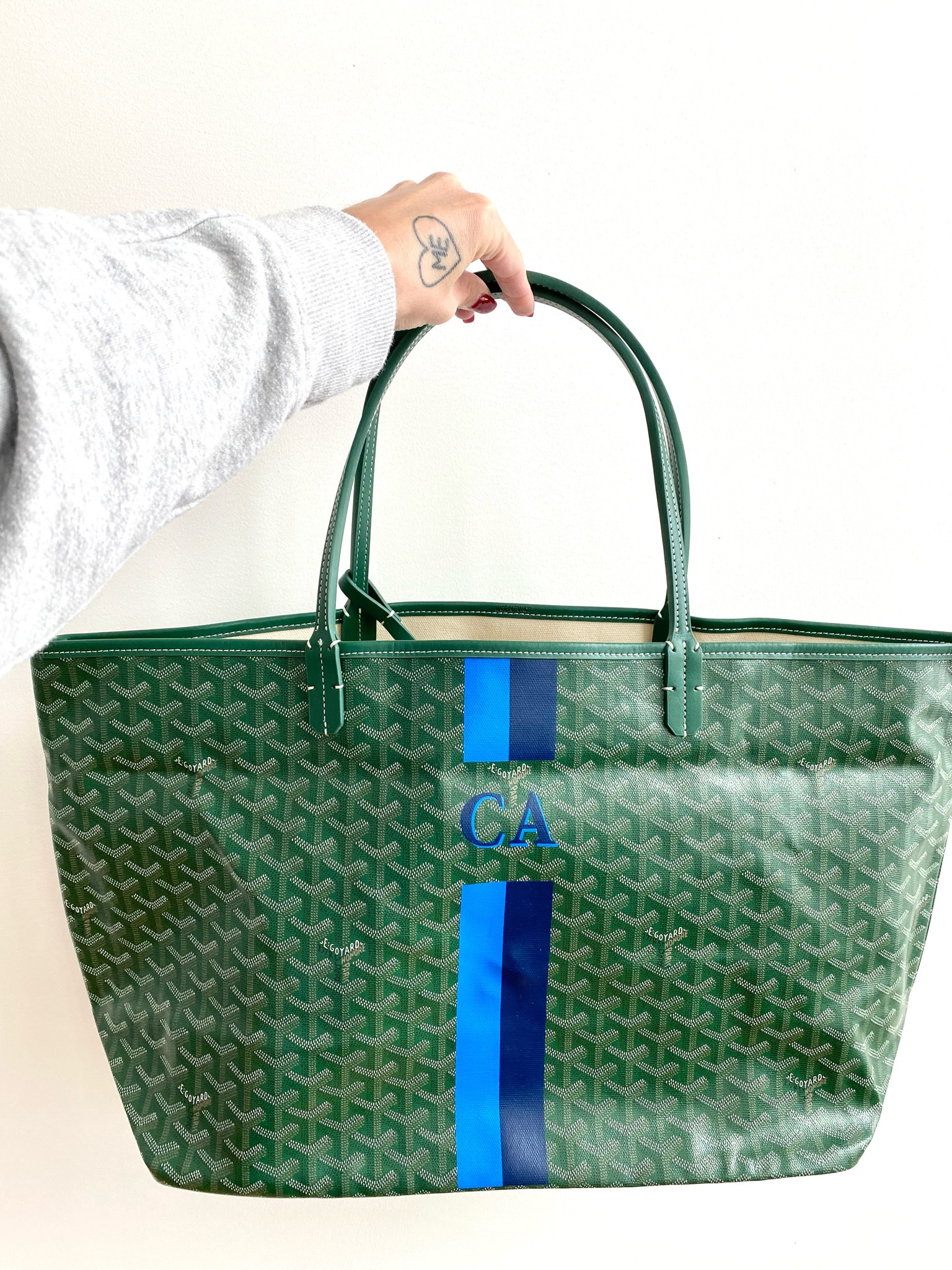 goyard bucket bag green