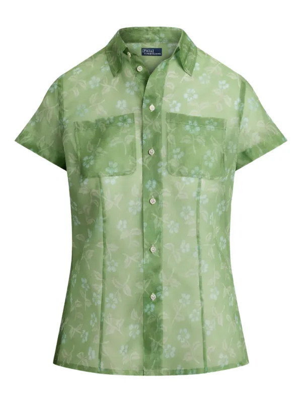 Polo Ralph Lauren floral-print Sheer Shirt | Green | FARFETCH | Farfetch Global