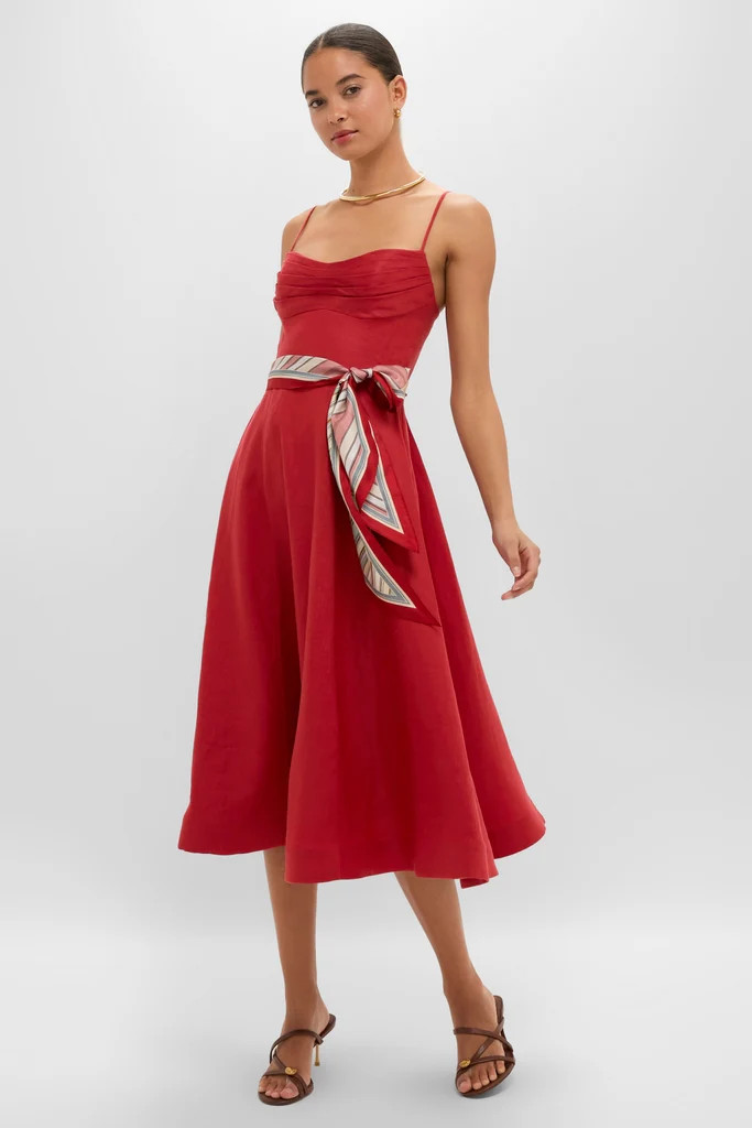 Red Rebellion Tuck Midi Dress | Tuckernuck (US)