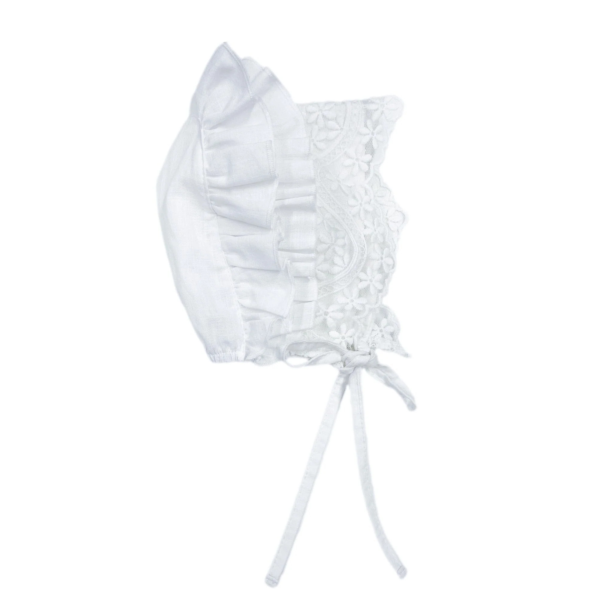 Katherine Embroidered Linen Bonnet | petite maison kids