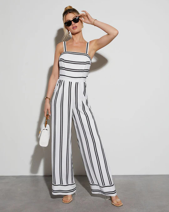 Gradey Striped Wide Leg Jumpsuit | VICI