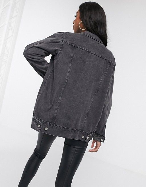 Missguided Tall oversized denim jacket in black | ASOS (Global)