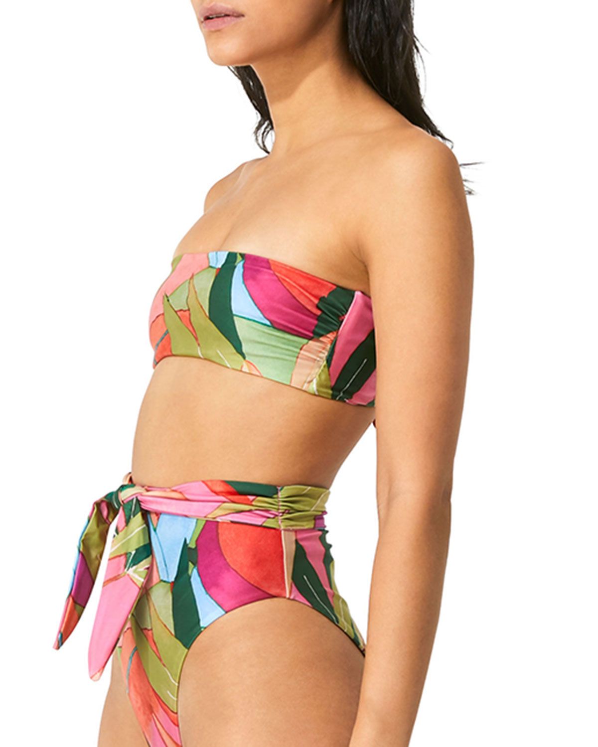 Abigail Floral Bandeau Bikini Top | Neiman Marcus