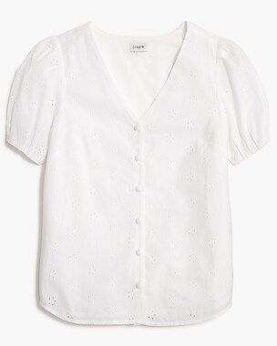 Eyelet button-front shirt | J.Crew Factory