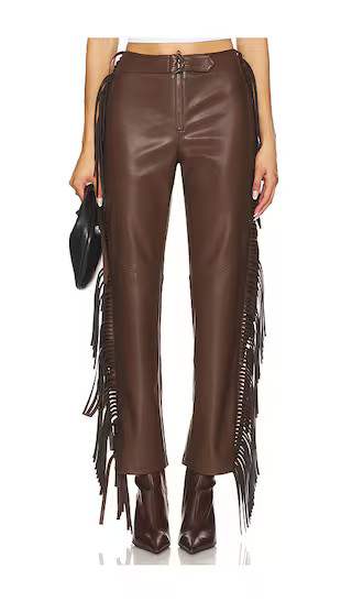 Iza Faux Leather Pant in Chocolate Brown | Revolve Clothing (Global)