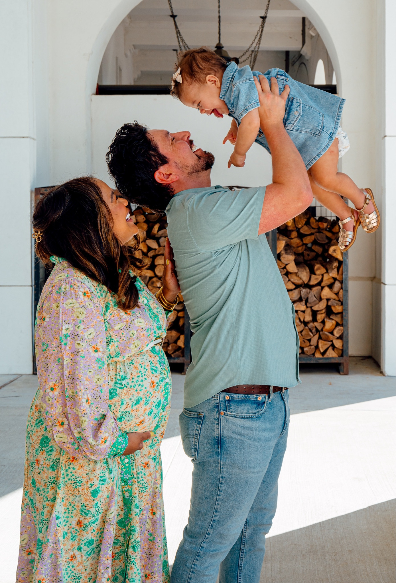 Family photo shoot and pregnancy outfit for spring photos: this dress is not maternity but it is bump-friendly! I sized up to a large for the bump, but really my normal size would’ve been fine since this dress is flowy!

Rizzo’s dress is from Zara!

#LTKbump #LTKfamily