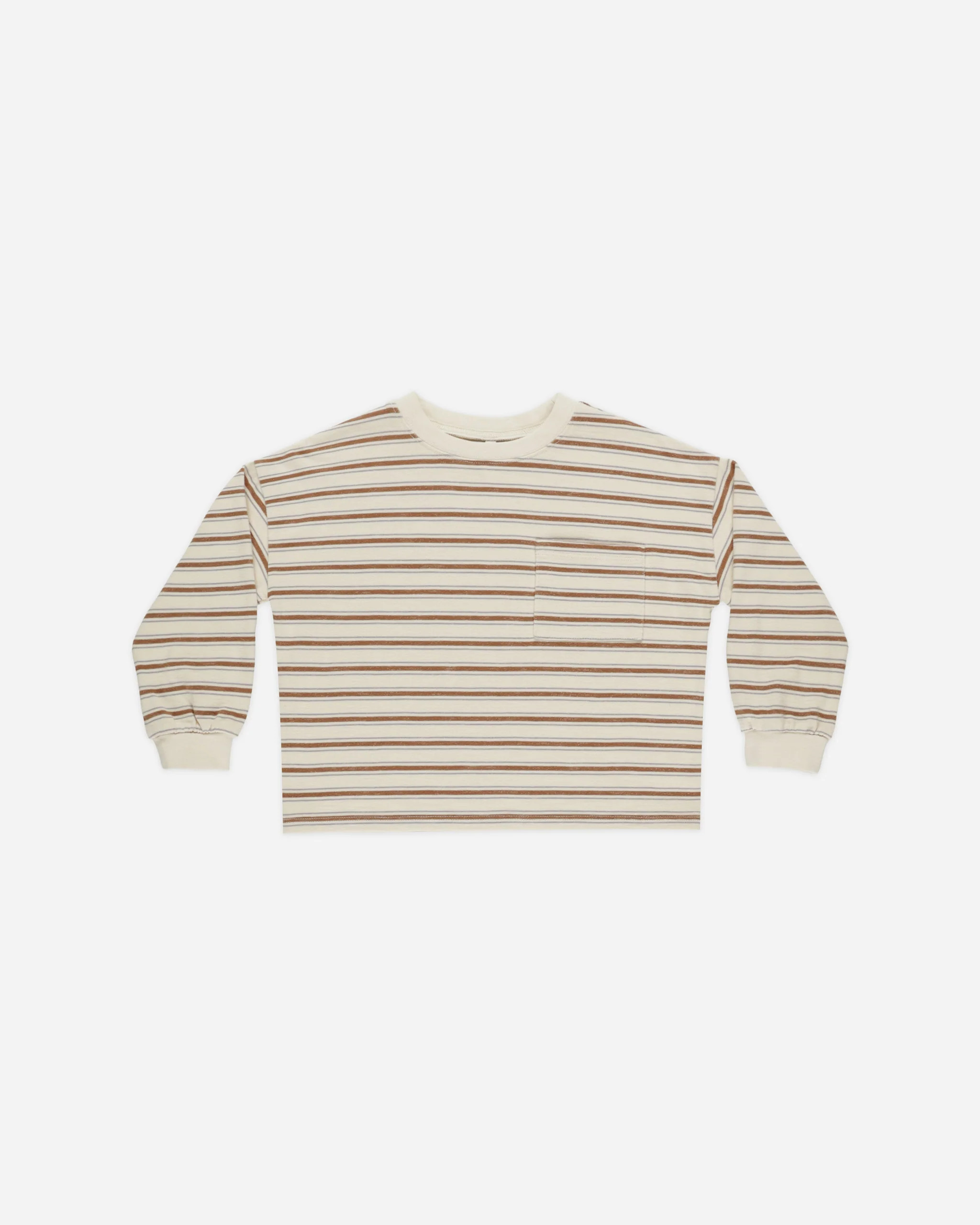 Relaxed Long Sleeve Tee || Saddle Stripe | Rylee + Cru