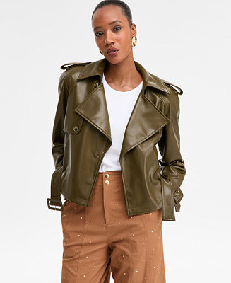 I.N.C. International Concepts Women's Faux-Leather Biker Jacket, Macy's Exclusive  - Macy's | Macy's