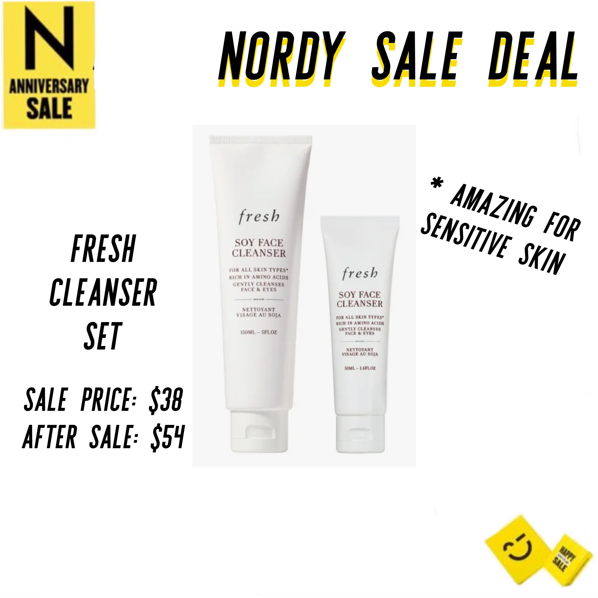 Nordstrom Sale favorite is the Fresh Face Soy Cleanser set! This makes an amazing gift too. Great for all skintypes especially sensitive skin. Fresh beauty sale, fresh soy cleanser, nordstrom beauty sale

#LTKxNSale #LTKbeauty #LTKFind