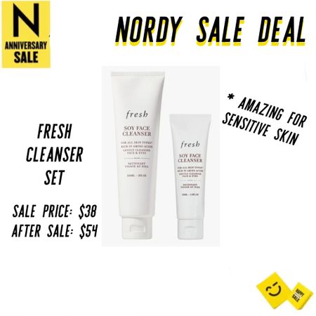 Nordstrom Sale favorite is the Fresh Face Soy Cleanser set! This makes an amazing gift too. Great for all skintypes especially sensitive skin. Fresh beauty sale, fresh soy cleanser, nordstrom beauty sale

#LTKxNSale #LTKbeauty #LTKFind