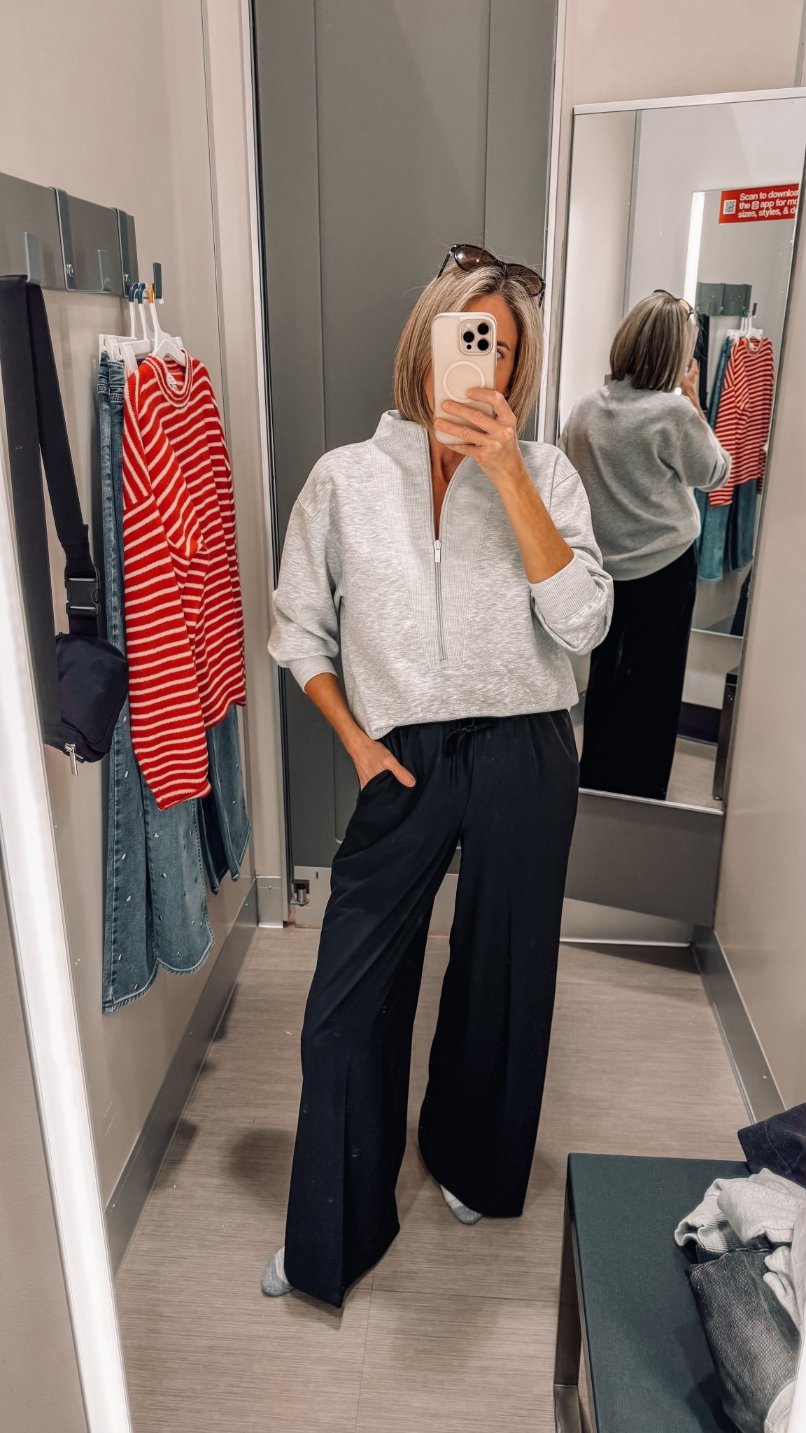 This half zip pullover from Target is such a good one!!! It’s super soft, long enough for leggings or tucks nicely with pants and comes in other colors. Pants are pull on high rise and so comfy! Travel outfit idea. Wearing a size small in both. 

Target finds 


#LTKTravel #LTKOver40 #LTKootd