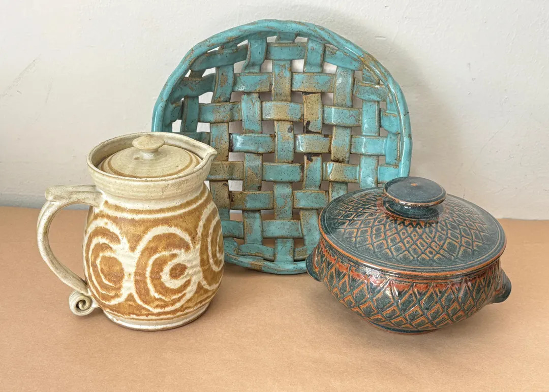 Studio Pottery Pitcher, Covered Bowl, Pie Lattice Bowl Gordy, Nafziger, Botkin Priced Separately | Etsy (US)