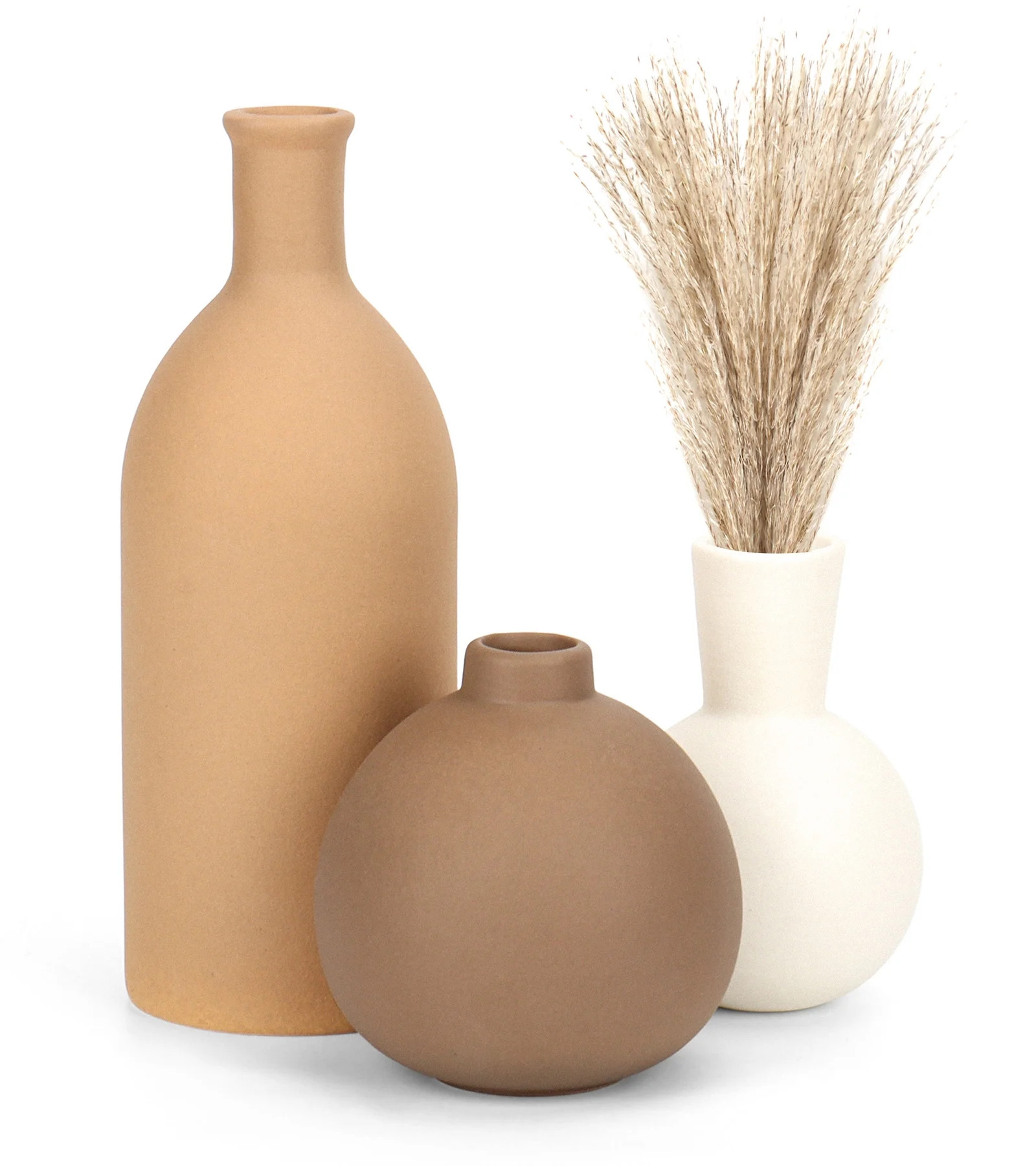 Ceramic Vase Set for Flowers, Farmhouse Vases Home Decor Pottery Vases for Pampas Grass&Dried Flo... | Walmart (US)