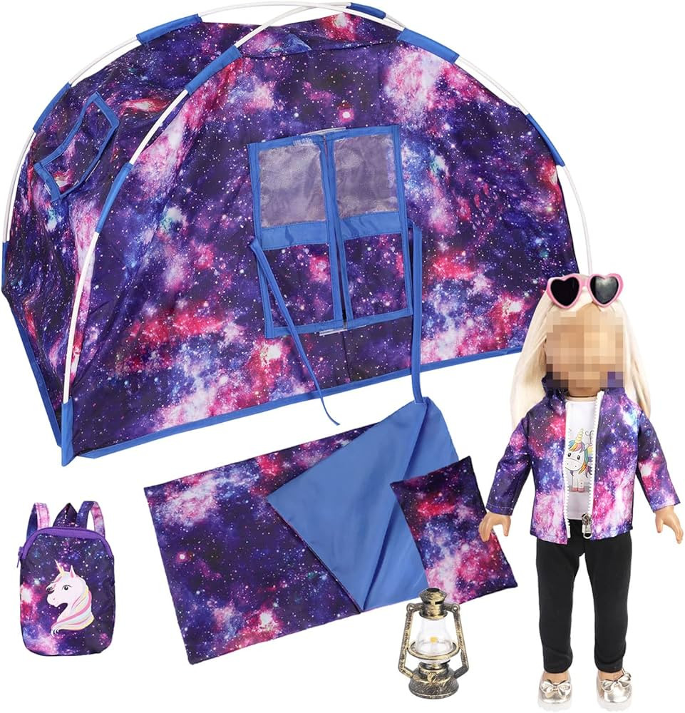 8 Items Doll Camping Tent Set for 18 Inch Girl Doll Accessories Including 18 Inch Girl Doll Tent,... | Amazon (US)